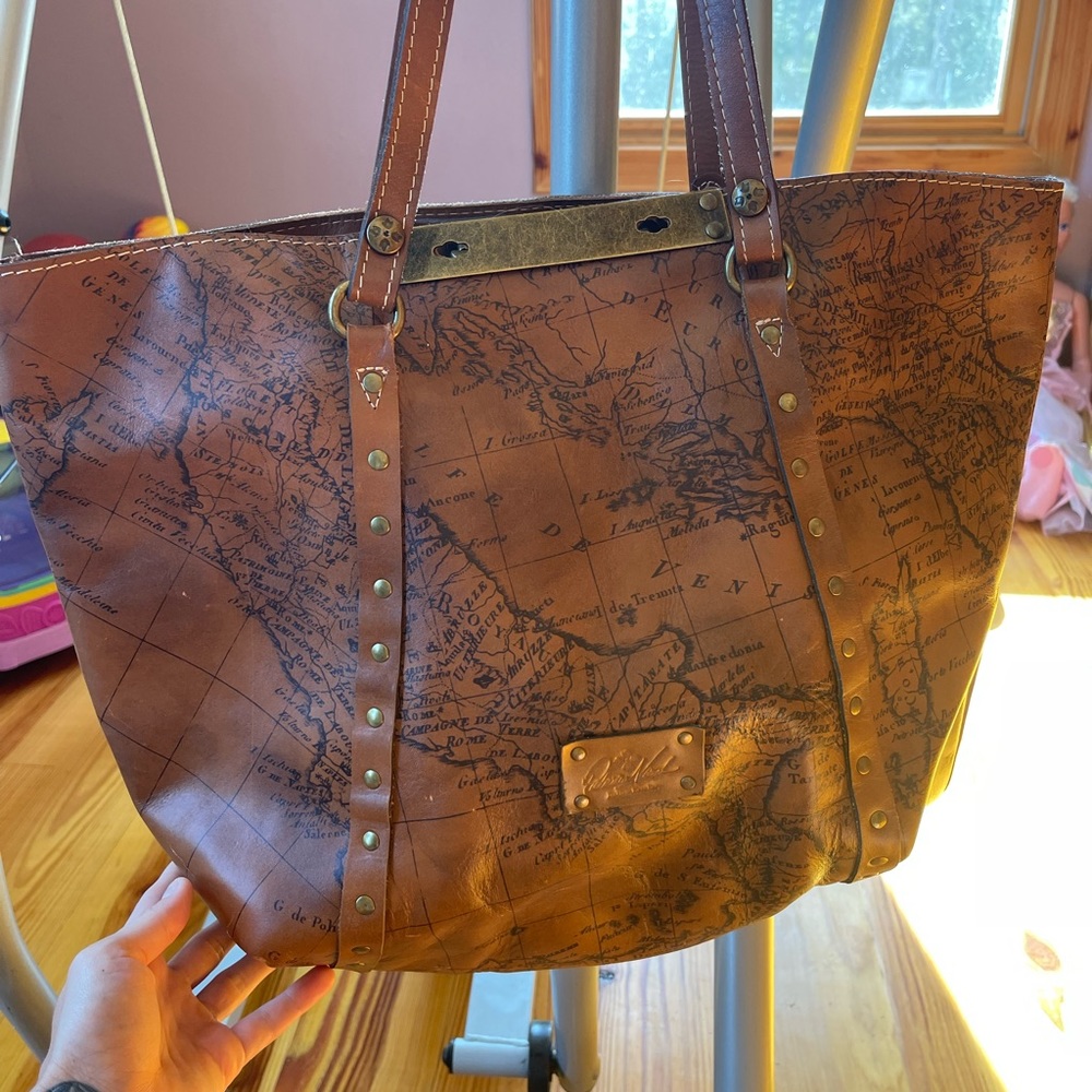 Leather purse- world map